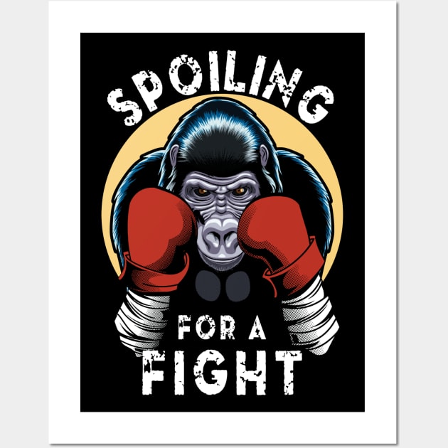 Spoiling for a fight - Boxing Gorilla Wall Art by TMBTM